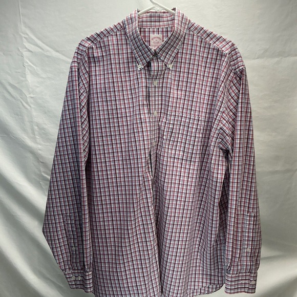 Brooks Brothers Plaid Button Down Non‎ Iron Dress Shirt XL - Picture 2 of 7